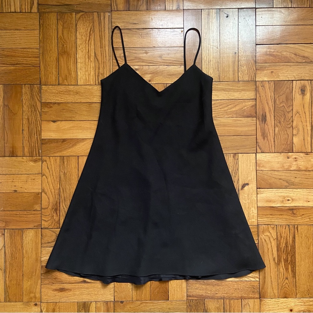 90s Vintage Black Spaghetti Strap Mini Dress Small 2 - 4